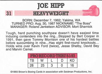 1993 Brown's #31 Joe Hipp Back
