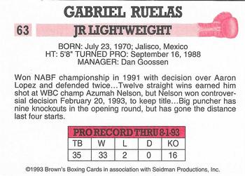 1993 Brown's #63 Gabriel Ruelas Back