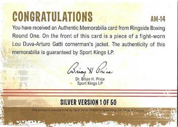 2010 Ringside Boxing Round One - Authentic Memorabilia Silver #AM-14 Lou Duva Back