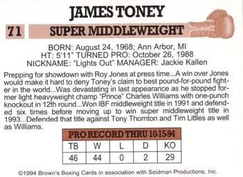 1994 Brown's #71 James Toney Back