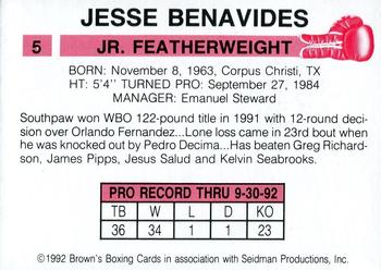 1992 Brown's #5 Jesse Benavides Back