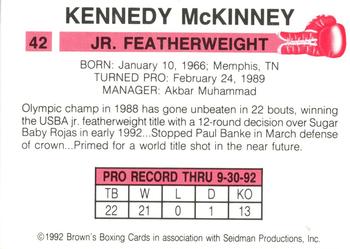 1992 Brown's #42 Kennedy McKinney Back