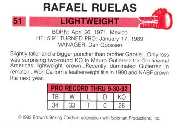1992 Brown's #51 Rafael Ruelas Back