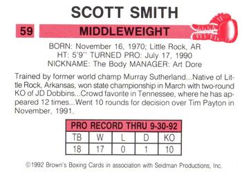 1992 Brown's #59 Scott Smith Back