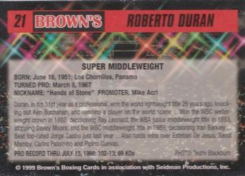 1999 Brown's #21 Roberto Duran Back
