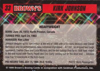 1999 Brown's #33 Kirk Johnson Back