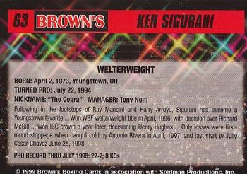 1999 Brown's #63 Ken Sigurani Back