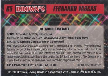 1999 Brown's #65 Fernando Vargas Back