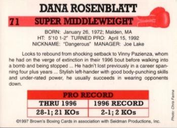 1997 Brown's #71 Dana Rosenblatt Back