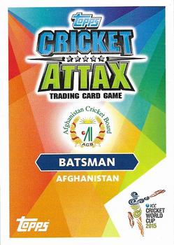 2015 Topps Cricket Attax ICC World Cup #1 Noor Ali Zadran Back