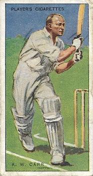 1930 Player's Cricketers #6 Arthur Carr Front