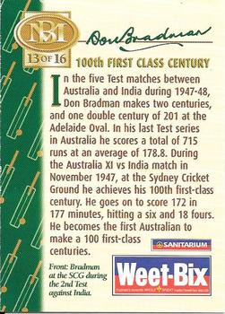 1997 Weet-Bix Sir Donald Bradman Greatest Hits #13 Sir Donald Bradman Back