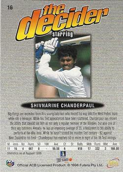 1996 Futera The Decider #16 Shivnarine Chanderpaul Back