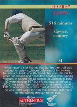1996 Card Crazy Authentics High Velocity #51 Jeffrey Crowe Back