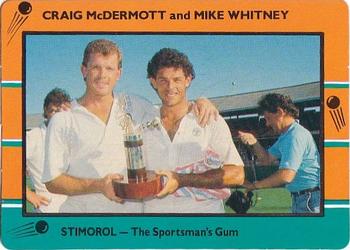 1988-89 Scanlens Stimorol Cricket #43 Craig McDermott / Mike Whitney Front