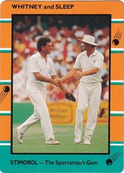 1988-89 Scanlens Stimorol Cricket #45 Mike Whitney / Peter Sleep Front
