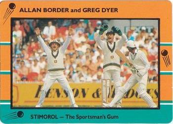 1988-89 Scanlens Stimorol Cricket #47 Allan Border / Greg Dyer Front
