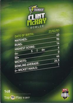 2017-18 Tap 'N' Play BBL Cricket - Base Parallel #148 Clint McKay Back
