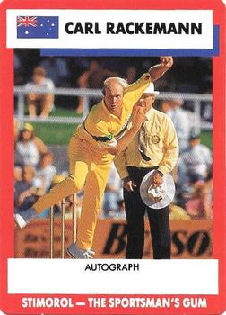 1990-91 Scanlens Cricket The Aussies vs The Poms #25 Carl Rackemann Front