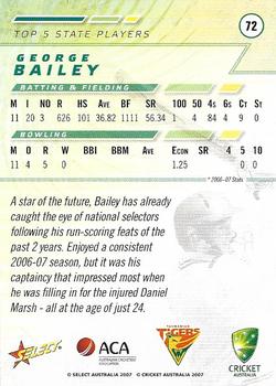 2007-08 Select #72 George Bailey Back