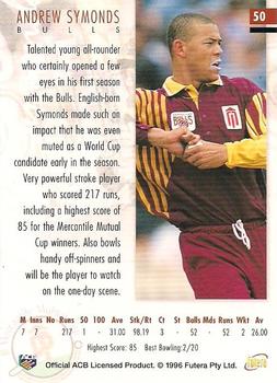 1996 Futera World Cup #50 Andrew Symonds Back