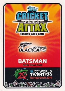 2014 Topps Cricket Attax ICC World Twenty20 #72 Ross Taylor Back