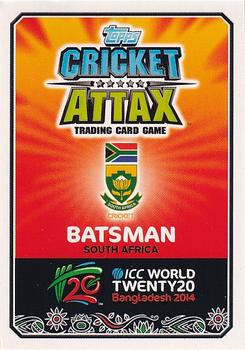 2014 Topps Cricket Attax ICC World Twenty20 #98 JP Duminy Back