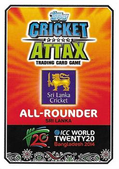2014 Topps Cricket Attax ICC World Twenty20 #119 Tillakaratne Dilshan Back