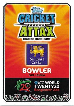 2014 Topps Cricket Attax ICC World Twenty20 #126 Lasith Malinga Back