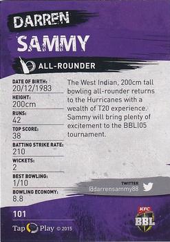 2015-16 Tap 'N' Play CA/BBL Cricket #101 Darren Sammy Back