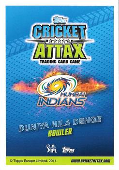 2014-15 Topps Cricket Attax IPL #83 Lasith Malinga Back