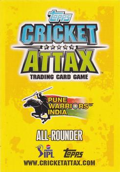 2013-14 Topps Cricket Attax IPL #116 Yuvraj Singh Back