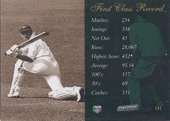 2002 ACB Platinum #131 Test Record / First Class Record Back