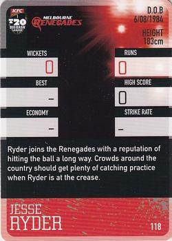 2014-15 Tap 'N' Play CA/BBL Cricket #118 Jesse Ryder Back