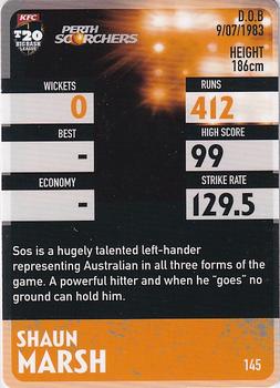 2014-15 Tap 'N' Play CA/BBL Cricket #145 Shaun Marsh Back