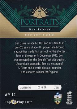 2017-18 Tap 'N' Play Ashes - Portraits #AP-12 Ben Stokes Back
