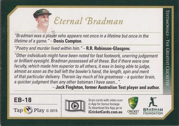 2017 Tap 'N' Play Eternal Bradman Box Set - Gold Foil #EB-18 Sir Donald Bradman Back
