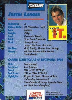 1996-97 Western Warriors Cricket #NNO Justin Langer Back