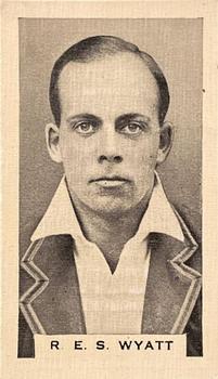 1932 Godfrey Phillips Test Cricketers #20 Robert E.S. Wyatt Front