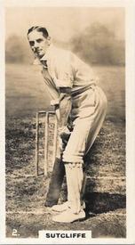 1926 Wills's English Cricketers (New Zealand Issue) #2 Herbert Sutcliffe Front