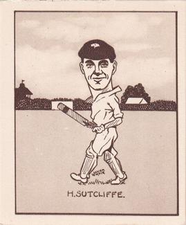 1926 R & J Hill Caricatures Of Famous Cricketers (Large) #18 Herbert Sutcliffe Front