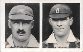 1922 Amalgamated Press Young Britain Favourite Cricketers - Uncut Pairs #1/2 Frank Mann / Patsy Hendren Front