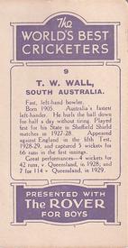 1930 D.C.Thompson The World's Best Cricketers (Rover) #9 Tim Wall Back