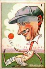 1938 Sweetacres Cricketers Caricatures #1 Don Bradman Front