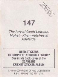 1984 Scanlens Cricket Stickers #147 Geoff Lawson Back
