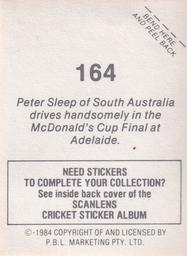 1984 Scanlens Cricket Stickers #164 Peter Sleep Back