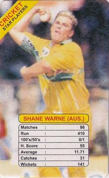 1998 Universal Cricket Star Players Trump Game #NNO Shane Warne Front