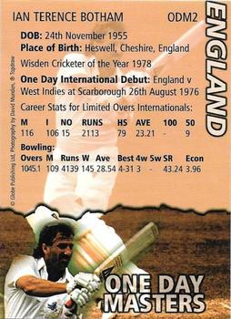 1999 Topdraw Cricketers One Day Wonders/One Day Masters #ODM2 Ian Botham Back