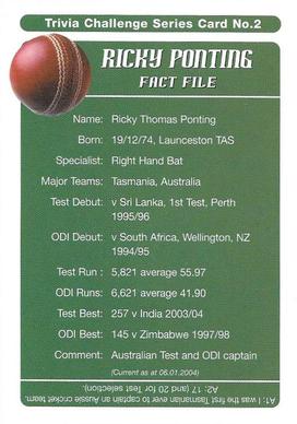 2004-05 Australian Cricket Board Trivia Challenge #2 Ricky Ponting Back