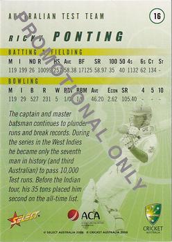 2008-09 Select Cricket Australia - Promo #16 Ricky Ponting Back